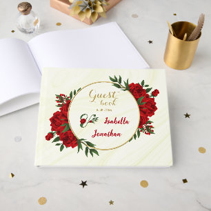 Livre D'or belle fleurs rouges verdure