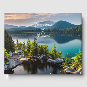 Livre D'or Belle forêt de pins montagnes lac turquoise