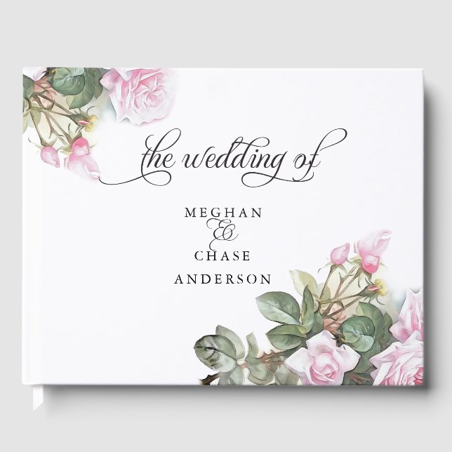 Livre D'or Belle rose peinte Roses BarefootBride™ (Recto)