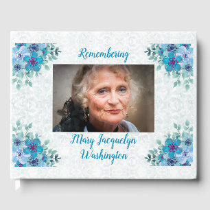 Livre D'or Belle Violette Bleue Mémorial "Ne pas rester"