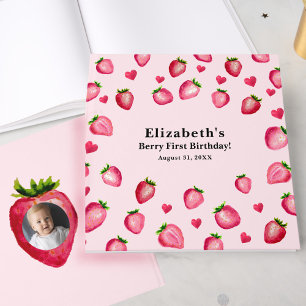 Livre D'or Berry First Rose Anniversaire de Fraise Photo Pers