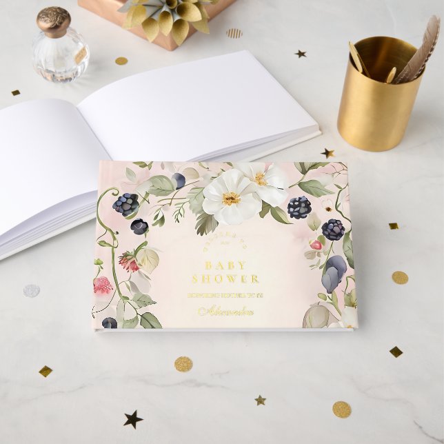 Livre D'or Berry Sweet Baby shower (Recto ouvert)