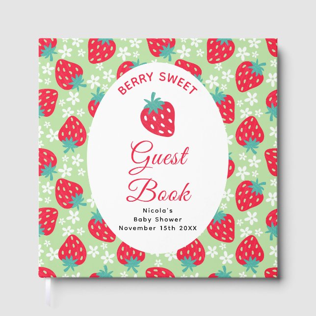 Livre D'or Berry Sweet Green Strawberry Baby Shower  (Recto)