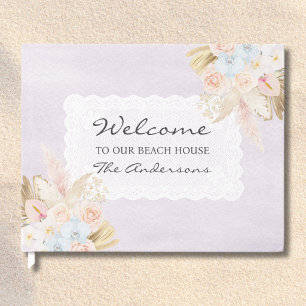 Livre D'or Bienvenue dans notre maison de plage aquarelle flo