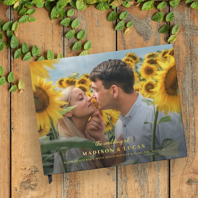 Livre D'or Big Photo & Gold Lettres Noir le Mariage de (Créateur téléchargé)