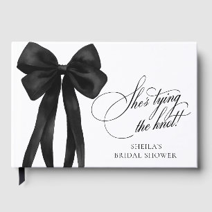 Livre D'or Black Bow She's Tying The Knot Baby Shower Nuptial
