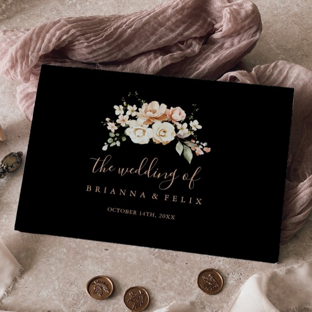 Livre D'or Black Forme Royal Floral Mariage (Créateur téléchargé)