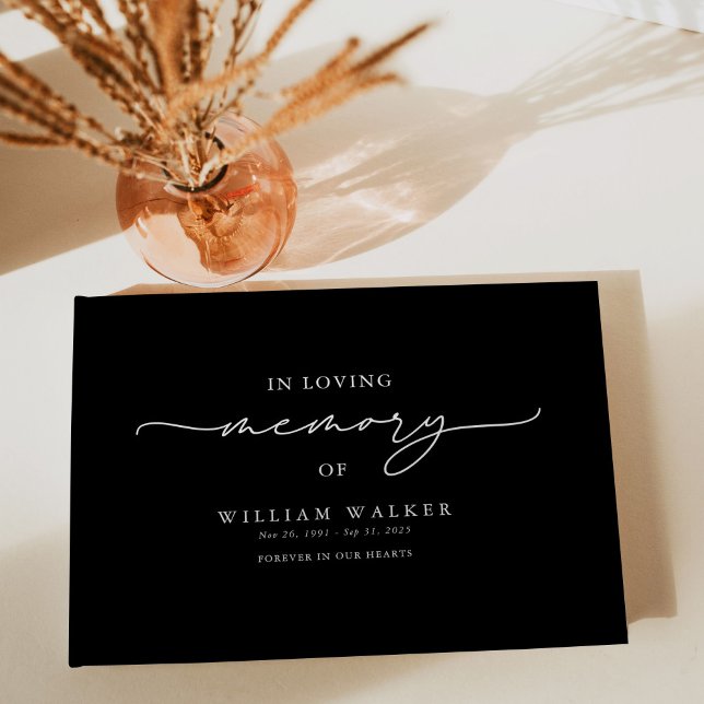 Livre D'or Black In Loving Memory Memorial Funeral (Créateur téléchargé)