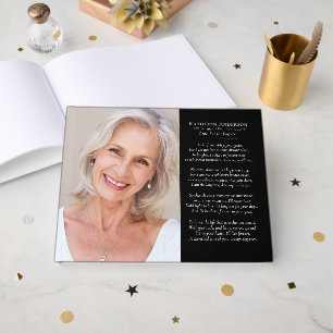 Livre D'or Black Photo Poem Memorial Funérailles