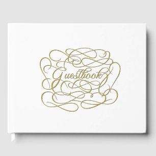Livre d'or blanc avec lettrage fantaisie