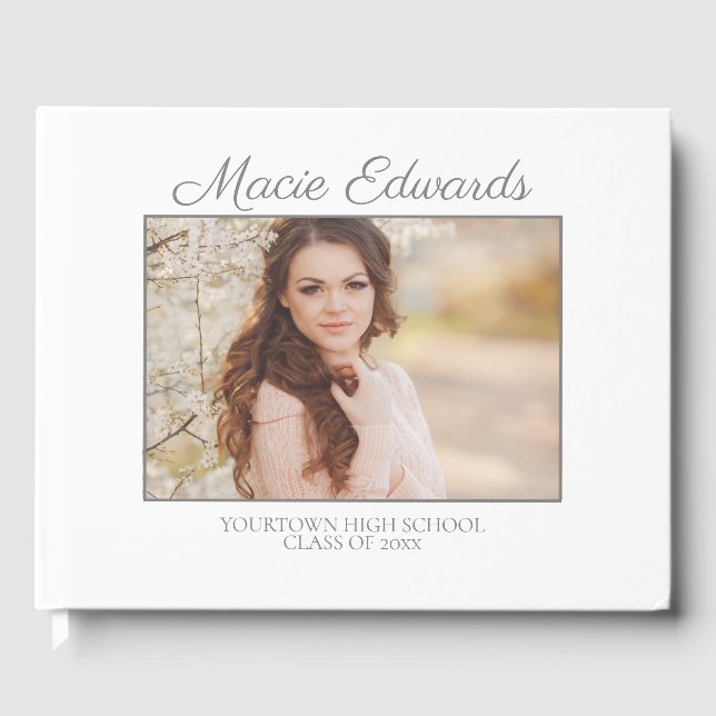 Livre D'or Blancs et roses Diplômés Senior Photo (Recto)
