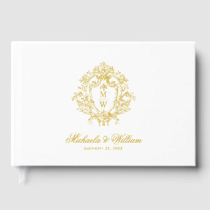 Livre D'or Blason Monogramme Régence Vintage de Mariage