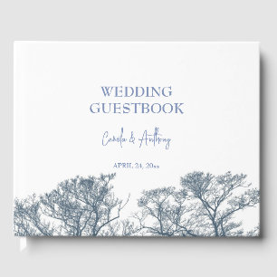 Livre D'or Bleu Arbres du fond Mariage de Boho Tropical