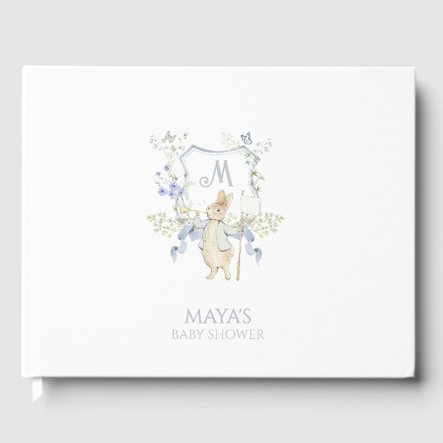 Livre D'or Bleu En vichy Peter le Baby shower Rabbit MUTED BL (Recto)