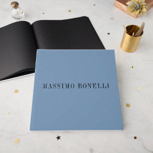 Livre D'or Bleu Gris Minimaliste Moderne Lisible