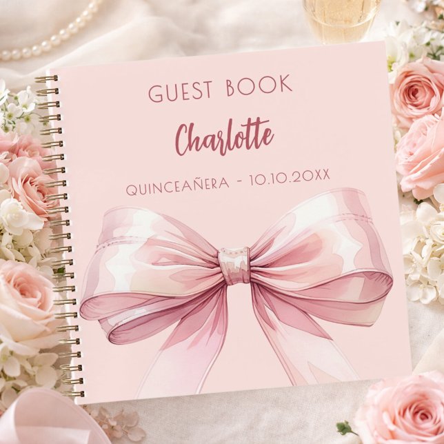 Livre d'or bleu rose arc Quinceanera (Créateur téléchargé)