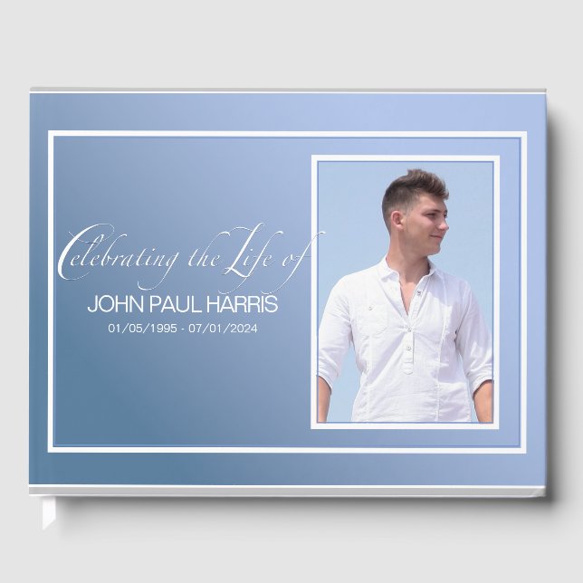 Livre D'or Blue Celebration a Life Photo Memorial (Recto)