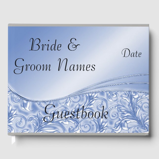 Livre d'or Blue Chic Formal Mariage ou douche (Recto)