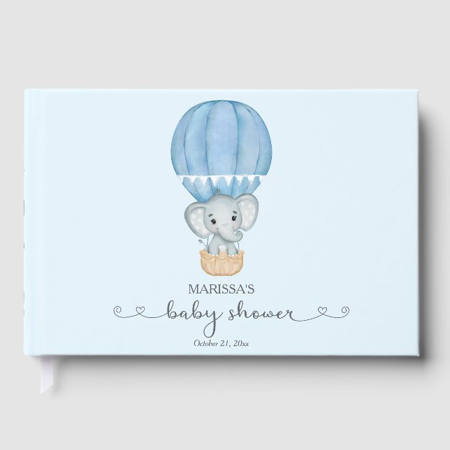 Livre D'or Blue Elephant Baby Boy Douche (Recto)
