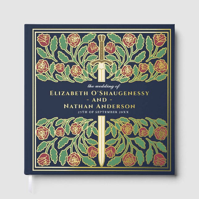 Livre D'or Blue Fantasy Royal Medieval Sword Wedding (Recto)