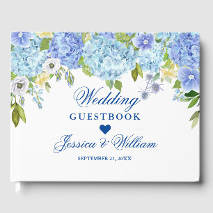 Livre D'or Blue Hydrangea Floral Greenery Mariage