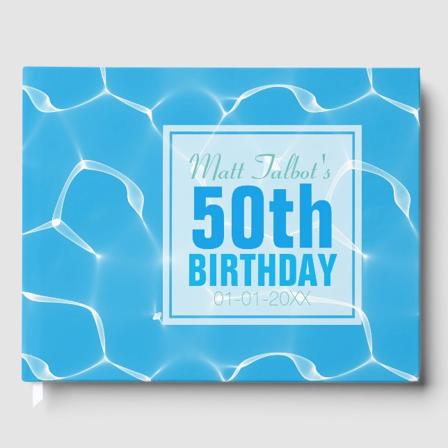 Livre D'or Blue Waterpool 50th Birthday Guest Book (Recto)