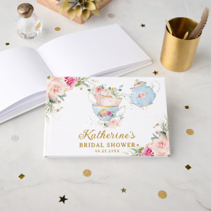 Livre D'or Blush Floral Tea Party Fête des mariées bébé Anniv