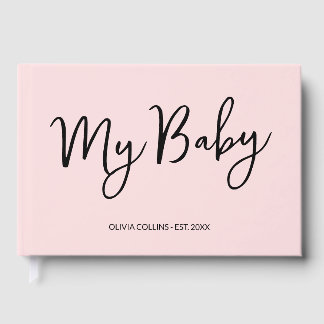 Livre D'or Blush Pink Keepsaké Script Baby Book for Mother