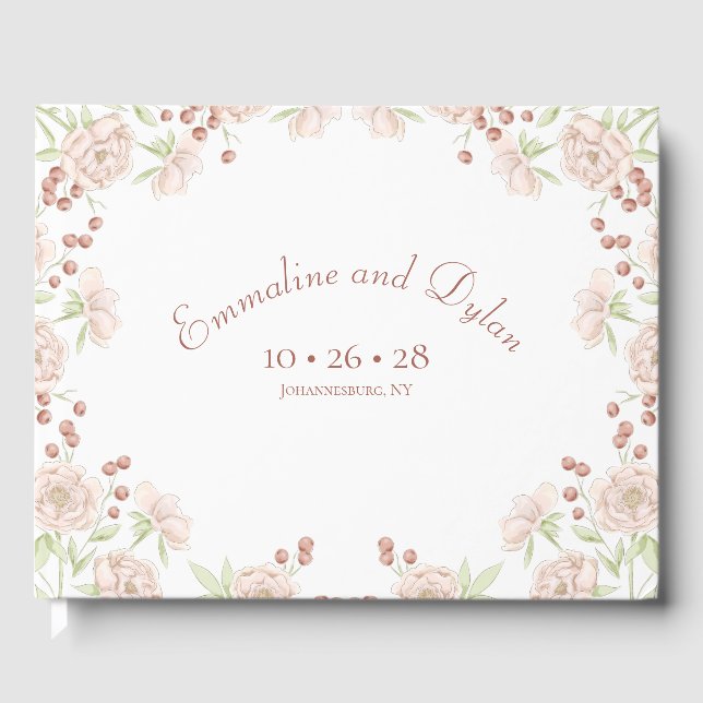 Livre D'or Blush Pink Roses Wedding (Recto)