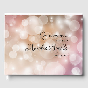 Livre D'or Blush Rose Gold Bokeh Quinceanera Party