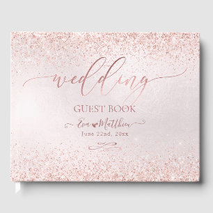 Livre D'or Blush Rose Gold faux Parties scintillant Mariage L