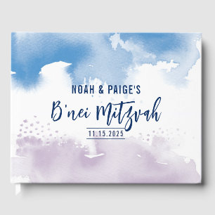 Livre D'or B'NEI MITZVAH moderne tendance couleur bleu violet