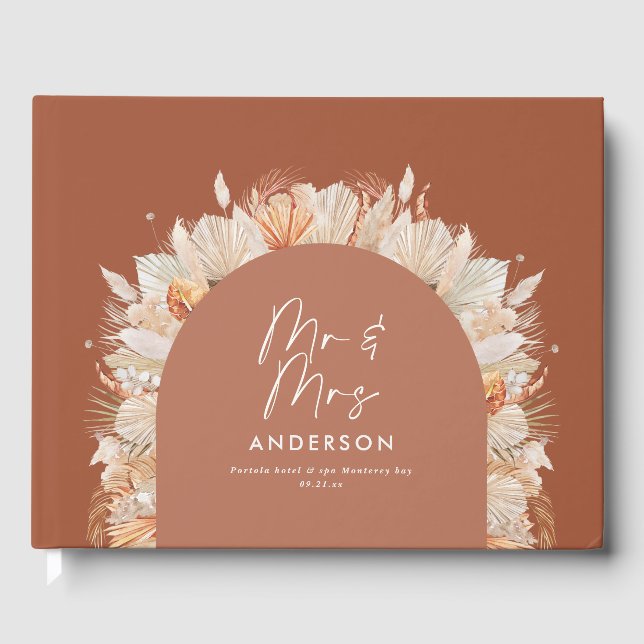 Livre D'or Bohenian boho rouille terracotta mariage m. (Recto)