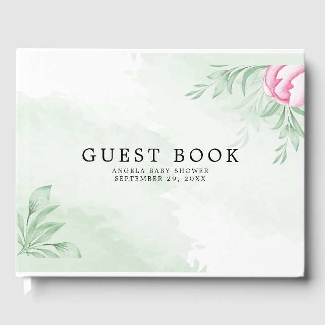Livre D'or Boho Aquarelle Eucalyptus ​ Baby shower (Recto)