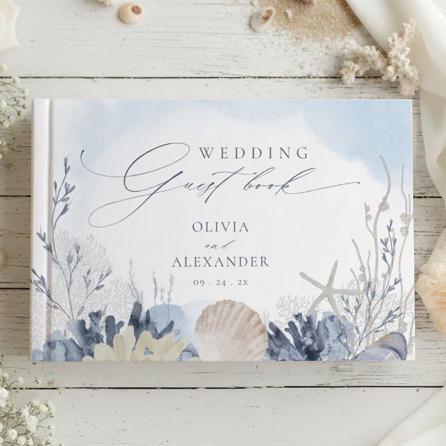 Livre D'or Boho Beach Elegant Romantic Blue Wedding (Créateur téléchargé)