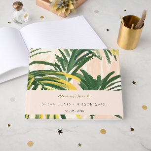 Livre D'or Boho Blush Green Tropical Palm Beach Mariage