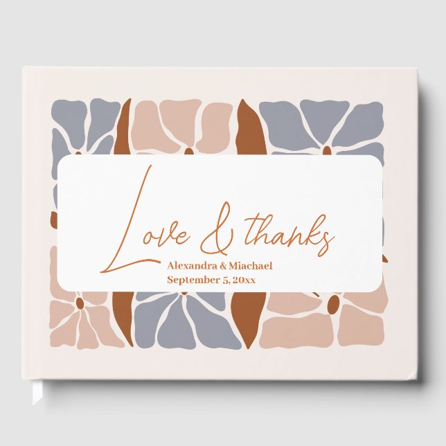 Livre D'or Boho Chic Retro Floral Mariage (Recto)