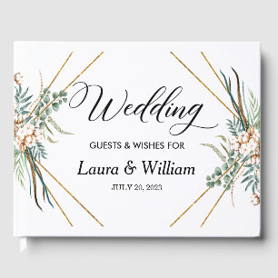 Livre D'or Boho Cotton Greenery Parties scintillant Cadre Mar