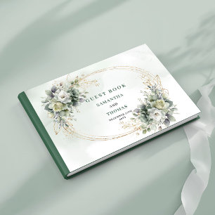 Livre D'or Boho Élégance Vert Sauge Eucalyptus Invité de Mari