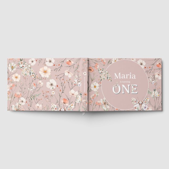 Livre D'or Boho Fleur sauvage Floral Baby Anniversaire (Complet)