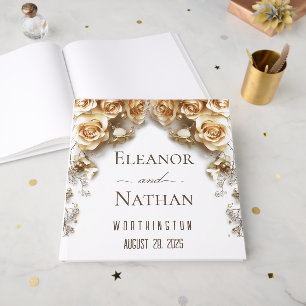 Livre D'or Boho Golden Rose Printemps mariage moderne
