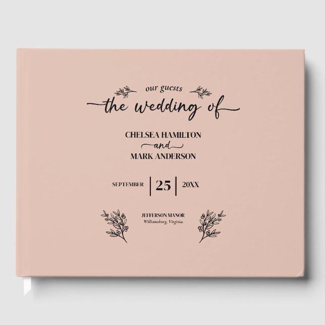 Livre D'or Boho Mariage de script tendance (Recto)