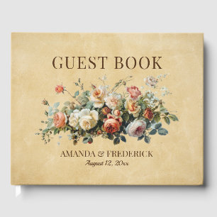 Livre D'or Boho mariage vintage arrangement floral vieux papi
