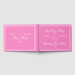 Livre D'or Boho moderne chic Script élégant rose Mariage fill