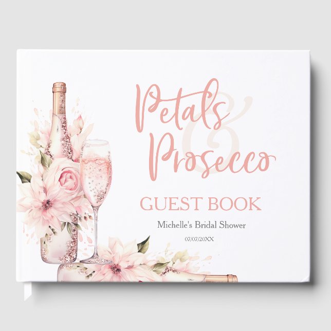 Livre d'or Boho Pétales et Prosecco d'été (Recto)