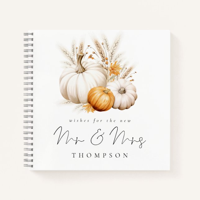 Livre d'or Boho Pumpkins pour nouveaux Mr et Mme (Devant)