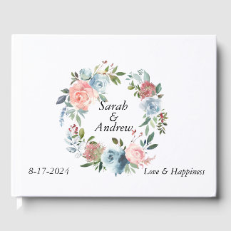 Livre D'or Boho rose bleu vert Mariage de couronne