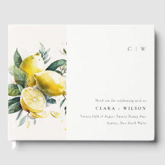 Livre D'or Boho Rustique Aquarelle Jaune Citron Jaune Mariage