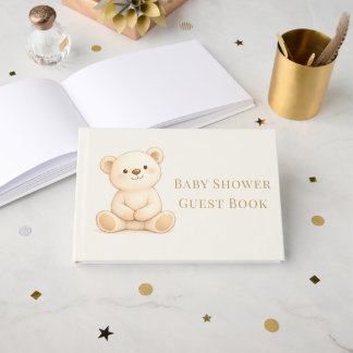 Livre D'or Boho Teddy Bear Baby Shower Neutral