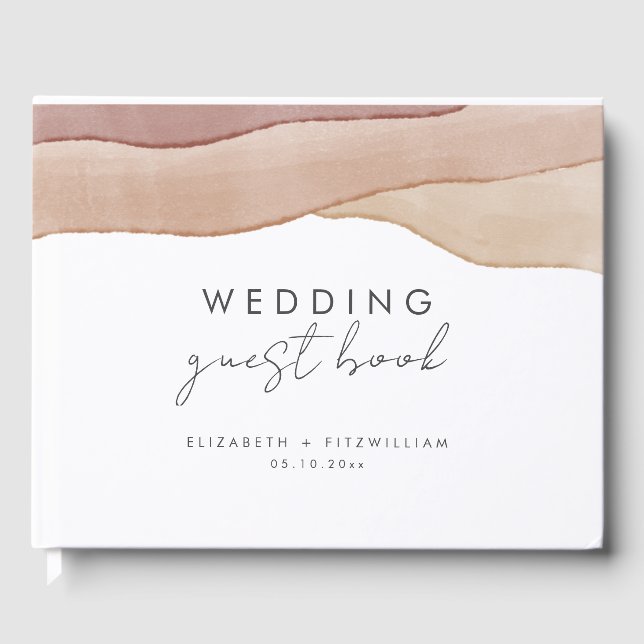 Livre D'or Boho Watercolor Mariage Abstrait (Recto)